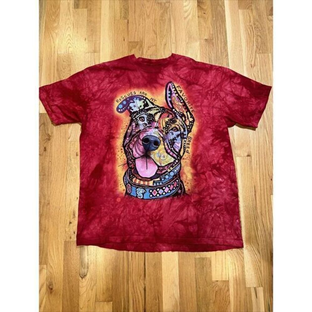 The Mountain Shirt‎ Men's XL American Pitbull Russo Dog Short Sleeve Tie…